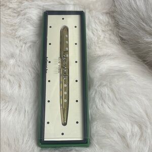 Kate Spade Gold and White Polka Dot Pen